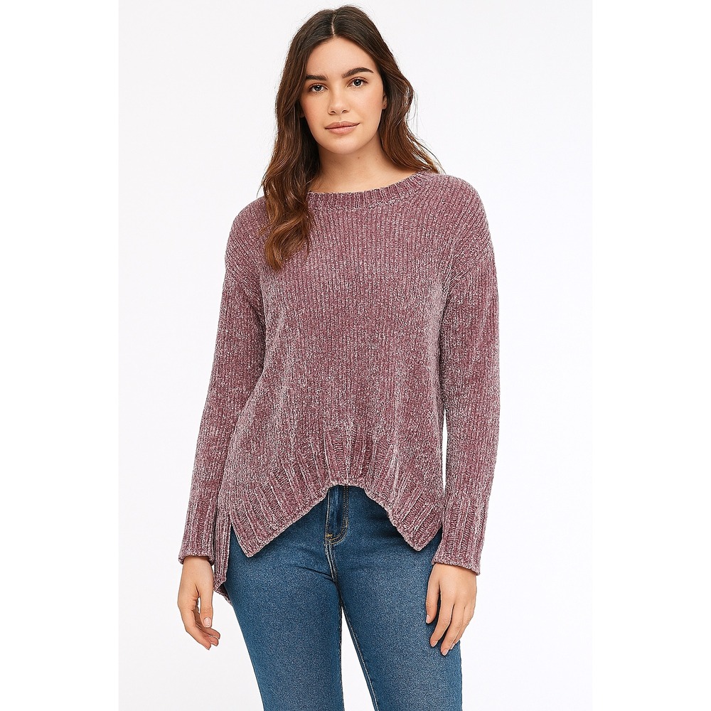 Philosophy oversized Pullover Sweater Ribbed Knit Top‎ Purple Size XS